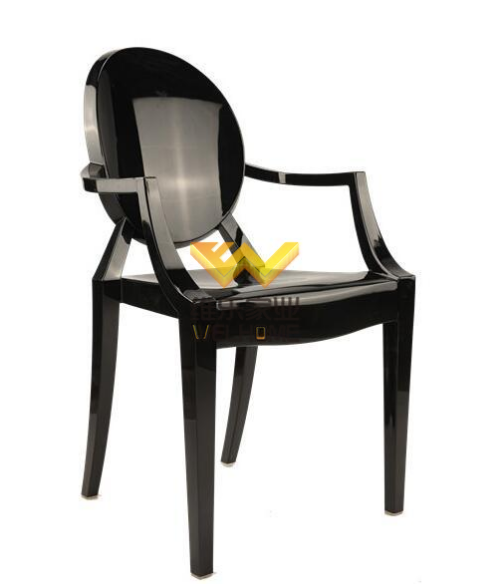 Black resin Ghost chair with armrest for wedding/even